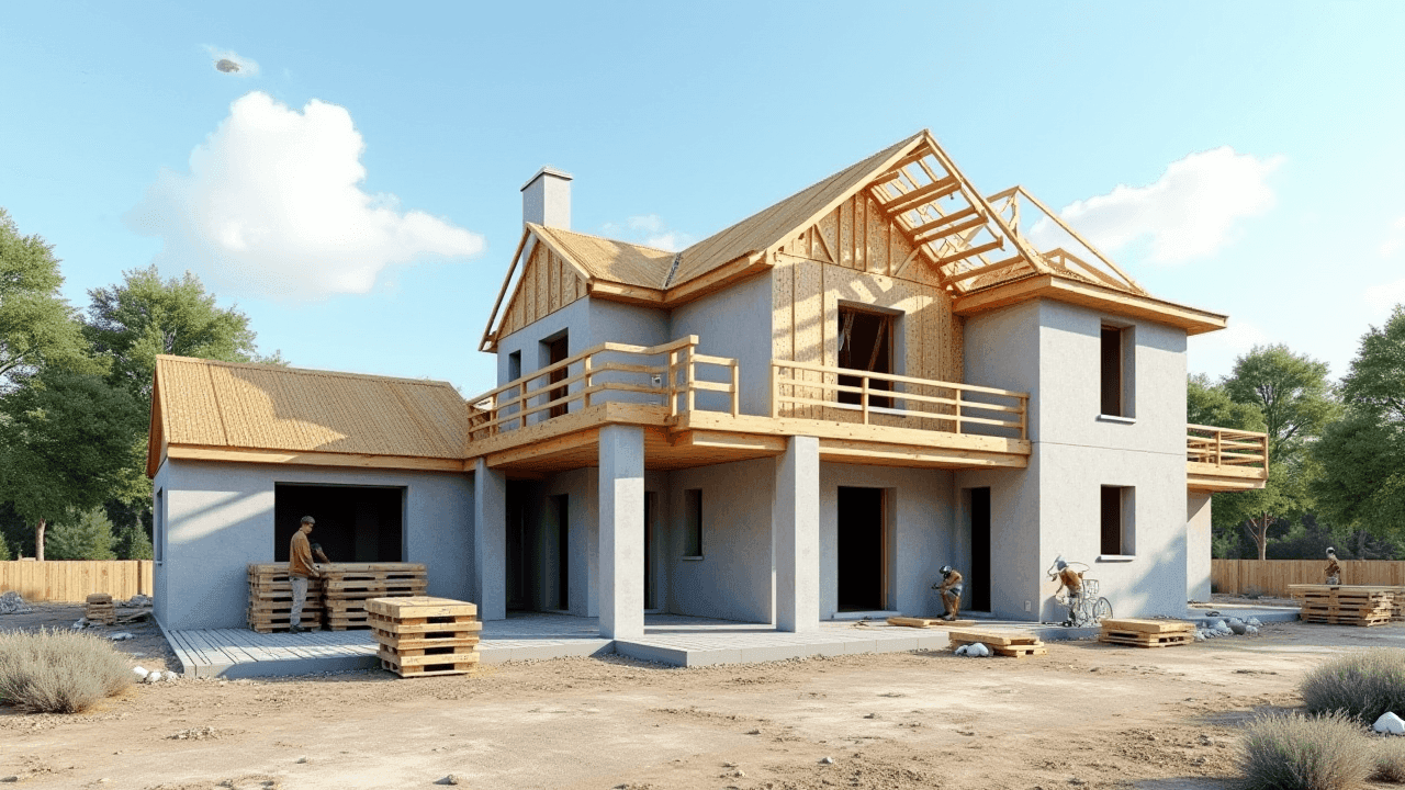 Chantier maison a etage